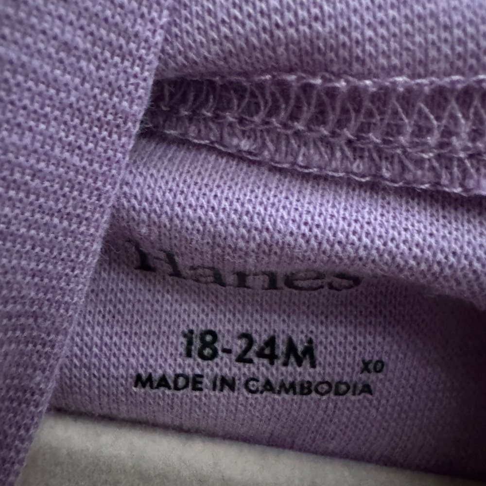 NWOT Hanes 18-24M Girls Purple Lightweight Hoodie Jacket - Picture 3 of 4